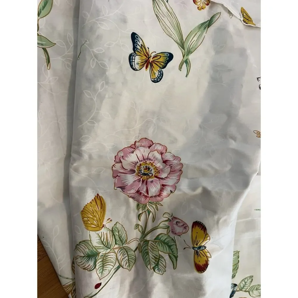 Butterfly Meadow Full Duvet Cover Natural Botanical 100% Cotton Floral Garden